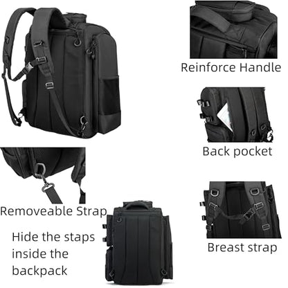WANOON Fishing Backpack,Tackle Bag,with Tackle Boxes. Large Fishing Bag, Strong Materials | Waterproof Fishing Bag,adjustable divider, hideable shoulder straps, SBS anti-rust zippers, for kayak bank fishing - color: Black, size: 42L-With Tackle Boxes