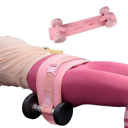 Exercise Hip Thrust Belt Workout Equipment Weighted Adjustable for Glute Strength Training, Use with Heavy Duty Kettlebells - color: pink
