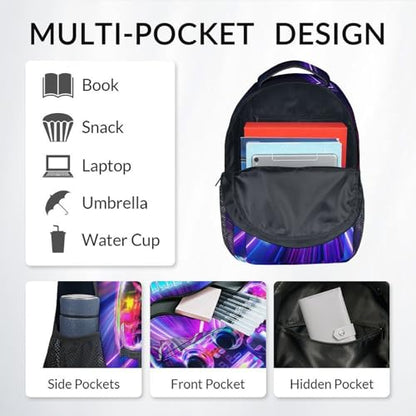 Backpack for Boys, Kids Gaming Backpacks; 17 Inch Large Capacity Game Themed School Bag Suitable for Hiking, Camping, and Daily Activities Back to School Gifts - color: Purple