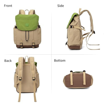HUARIPOLYOutdoor backpack, lightweight waterproof casual daily bag, multifunctional travel drawstring bag - color: Khaki