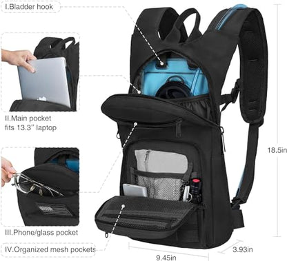 NOOLA 3L Hydration Backpack, Water Backpack with TPU Water Bladder, Tactical Hydration Pack for Men Women, Molle Water Backpack for Hiking, Biking, and Hunting - color: Black