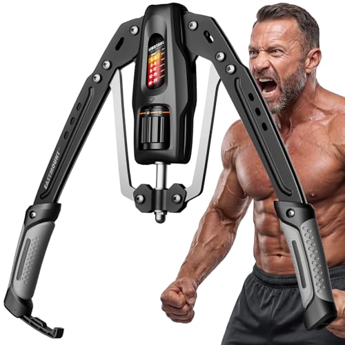EAST MOUNT Twister Arm Exerciser, Adjustable Hydraulic Resistance 22–440 lbs, Arm Chest & Shoulder Strength Trainer for Home Workouts, Upper Body Muscle Builder, Fitness Training Equipment - color: Grey