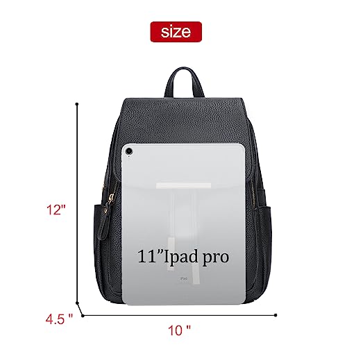KKXIU Trendy Leather Backpack Purse for Women and Ladies Shoulder Travel Daypacks Bags (A-Black) - color: A-black, style: Backpack
