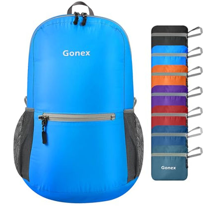 Gonex Packable Daypack Backpack 20L Lightweight Foldable Travel Bag - color: Blue