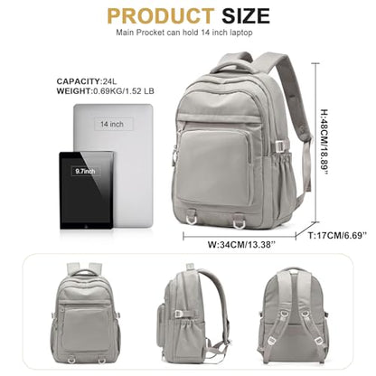 Cute Backpack for College Students Waterproof School Bag High School Backpacks for Teens Girls Boys Laptop Bookbag Casual Daypacks Backpacks for Women Men（Gray Brown） - color: B3-gray Brown