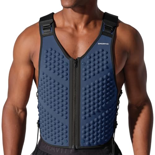 OMORPHO Men’s 20 lb G-Vest Icon Bundle, adjusts from 10 lb to 20 lb in increments with included G-Pack weight panels, low-profile, fully adjustable, comfort fit. Great for walking, hiking, running and training. - color: Ocean