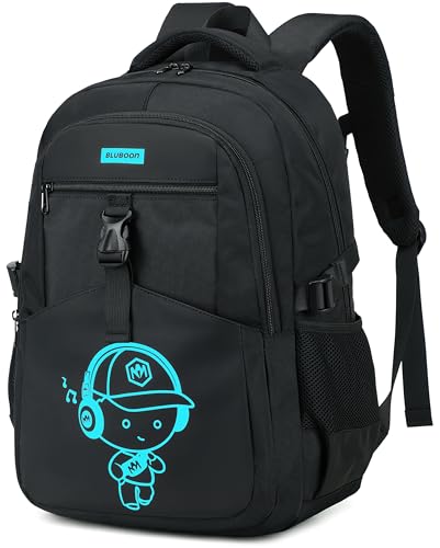 Bluboon Kids Backpack Boys Camo Bookbag Teens Elementary School Bag Daypack Travel Back Pack Middle school (Black-900) - color: Black-900