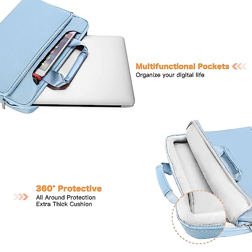 MOSISO 360 Protective Laptop Bag 13.3 inch, 13-14 inch Computer Bag Compatible with MacBook Air 13 inch/Pro 13 inch/Pro 14 inch,HP,Dell,Notebook, Laptop Carrying Case with Strap&Handle, Airy Blue - color: Airy Blue, size: 13.3 inch