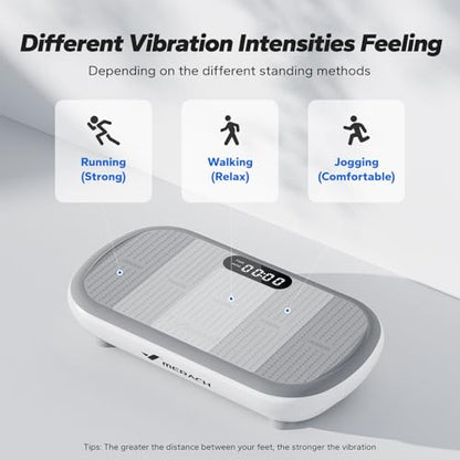 MERACH Vibration Plate Exercise Machine, Vibration Plate 440 Lbs Capacity, Bluetooth and Silicone Pedal, Stimulate Deep Fat, Vibration Plate for Lymphatic Drainage, Vibrating for Weight Loss