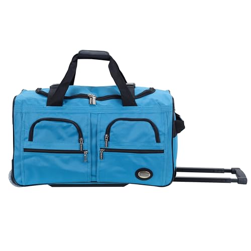 Rockland Rolling Duffel Bag, Black, 22" - color: Turquoise, size: 22"