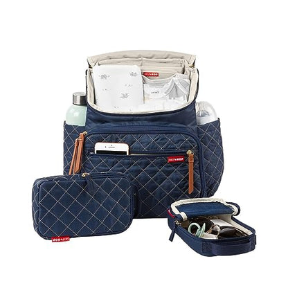 Skip Hop Diaper Bag Backpack: Forma, Multi-Function Baby Travel Bag with Changing Pad & Stroller Attachment, Navy - color: Navy