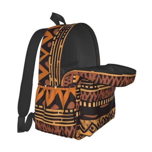 African Mud Cloth Tribal Travel Backpack for Men Women 15.6 inch Laptop Backpack Casual Daypack for Weekender - color: African Mud Cloth Tribal