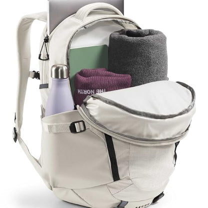 The North Face Women's Recon Everyday Laptop Backpack - Commuter Travel Bag, 18" Laptop Sleeve, Water-Repellent, White Dune/TNF Black, One Size - color: White Dune/Tnf Black, size: One Size