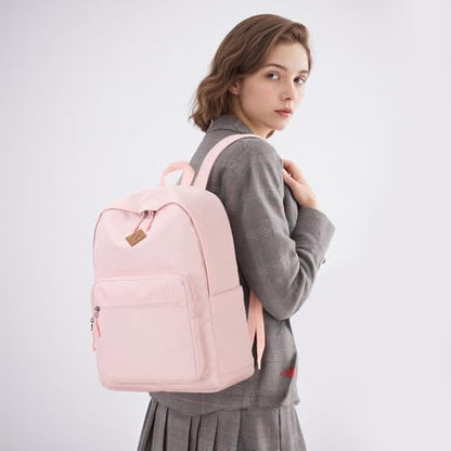Lohol Classic Backpack for School Travel College, Durable Water Resistant Bookbag (Pink) - color: Pink