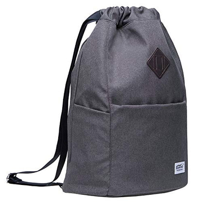 KAUKKO Drawstring Sports Backpack Gym Yoga Bag Shoulder Rucksack for Men and Women GREY 29.44L - color: Dark Grey3031
