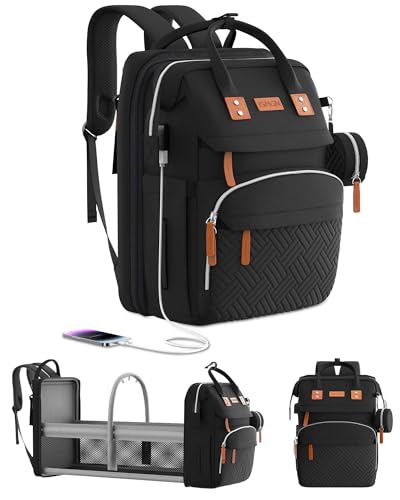 ISMGN Diaper Bag Backpack with Changing Station, Large Diaper Bag, Baby Bag, Multifunctional Diaper Bag, Black - color: Classic Black