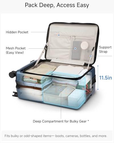 LUGGEX Top Opening Expandable Checked Suitcase, Black, 24" - color: Black, size: 24 Inch