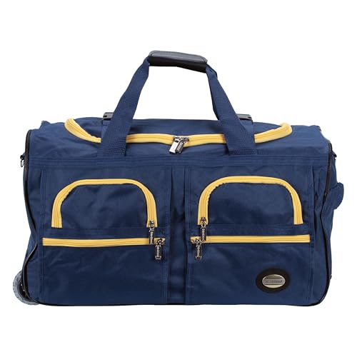Rockland Rolling Duffel Bag, Black, 22" - color: NAVY, size: 30"