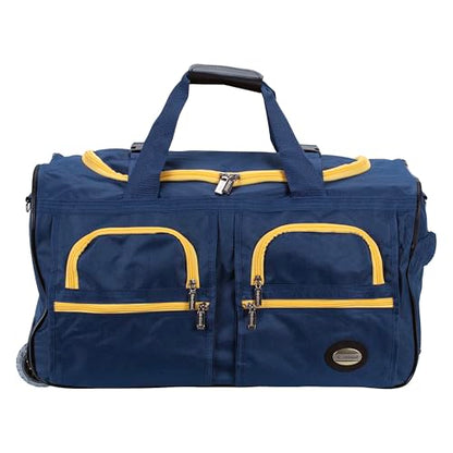 Rockland Rolling Duffel Bag, Black, 22" - color: NAVY, size: 30"