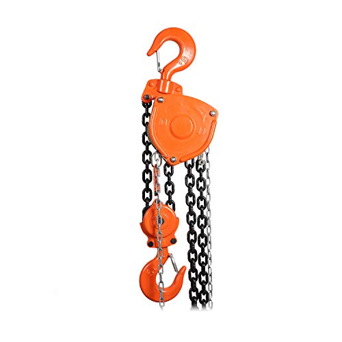 Prowinch 11,000 lbs. (5 Ton) 30 ft Manual Chain Hoist with G80 Black Tempered Chain for Heavy-Duty Lifting Applications and Enhanced Durability - size: 5 TON 30 FT