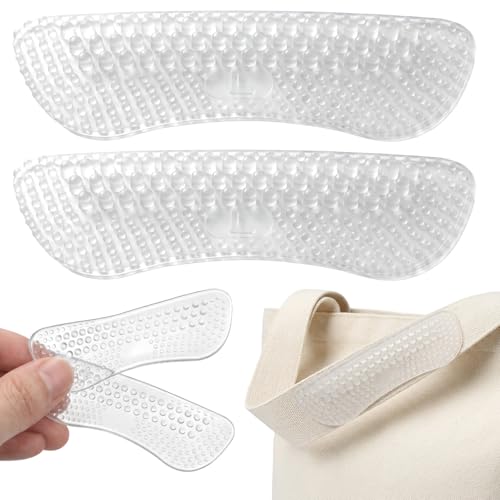 Shimmeroo 4 Pcs Silicone Shoulder Strap Gripper, Non Slip Purse Strap Pad, Shoulder Saver for Travel Bags Backpack Tote