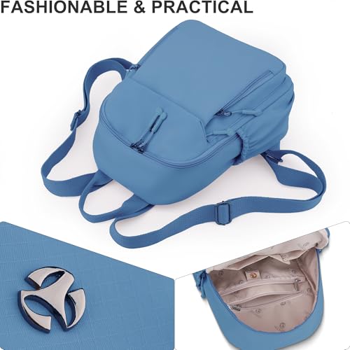 Pealwel Mini Nylon Women Backpacks,Small Ladies backpacks Lightweight Shoulder Satchel Bag Tote Handbag Casual Travel Daypack (Blue(A)) - color: Blue(a)