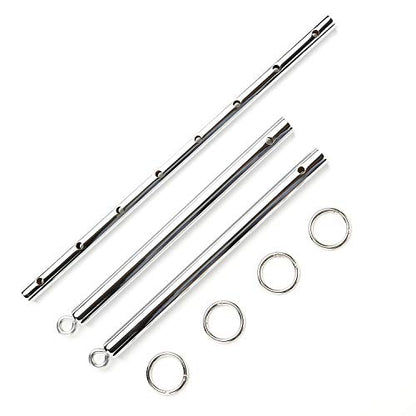 2026 Upgraded Heavy Duty Expandable Spreader Bar – Adjustable PU Straps for Pilates, Yoga - style: Silver+Black