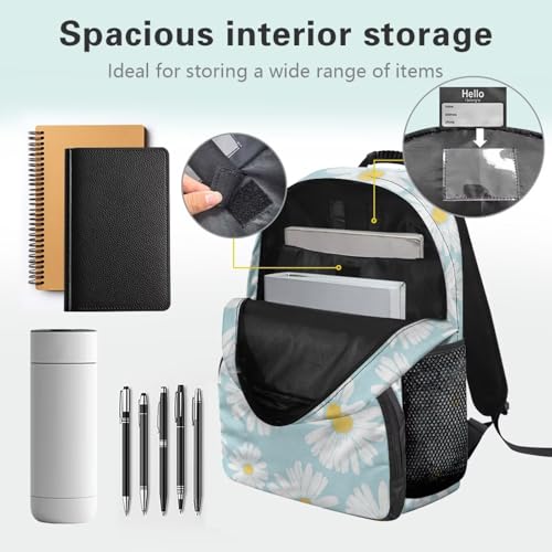 Breathable Comfort School Backpack for Teen Boys & Girls - Daisy Anime Style Print 17 Inch Laptop Backpack with Mesh Back Panel & Padded Shoulder Straps for Heavy Textbook Carrying - color: Daisy Anime Style Print