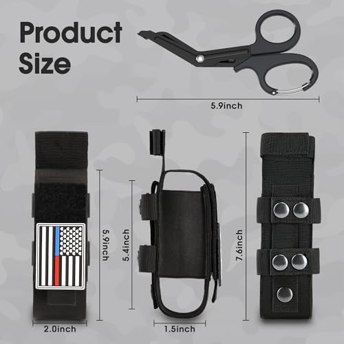 Qen Tourniquet for Severe Bleeding Control, Gear for First Aid Kits and Tourniquet Kits, Suitable for Emergencies, One-Handed Operation Includes a Storage Bag and Scissors - size: 3 Pack