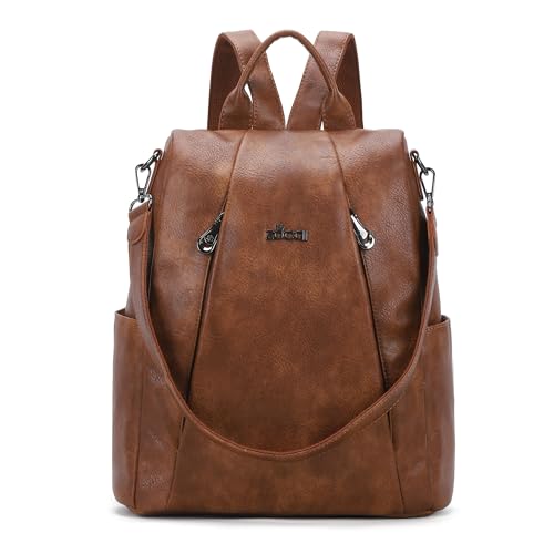ZOCAI Backpack Purse for Women Medium Anti-Theft Backpacks Purses Design Leather Shoulder Bags with Removable Strap - color: 1-retro Brown