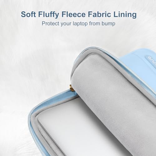 MOSISO Laptop Case 13.3 inch,13-13.3 inch Puffy Laptop Sleeve Compatible with MacBook Neo/Air 13.6 M5 M4 M3 M2 M1/Pro 13/14,HP Dell ASUS Lenovo,Polyester Horizontal Bag with Small Case, Air Blue - color: Air Blue, size: 13.3 inch