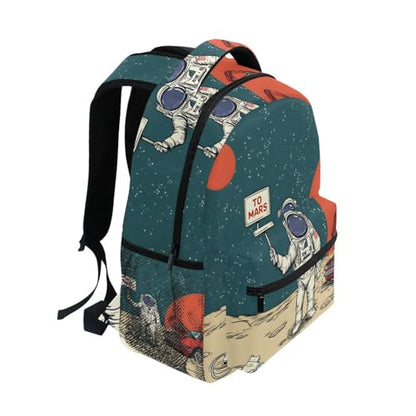ALAZA Pop Art Retro Astronaut Space Cartoon Large Backpack Personalized Laptop iPad Tablet Travel School Bag with Multiple Pockets for Men Women College - color: Astronaut