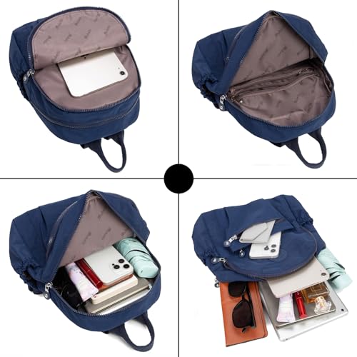 Pealwel Mini Backpack Purse for Women,Small Nylon backpacks for Ladies Backpacks Women Anti Theft Travel Bag (Dark Blue) - color: Dark Blue
