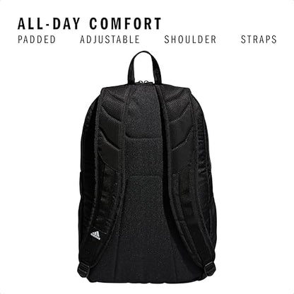 adidas Stadium 4 Soccer Backpack – Team Sports Bag with Ball Pocket, 36L - color: Black/3.0