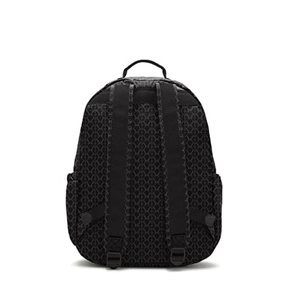 Kipling Women's Seoul 15" Laptop Backpack, Durable, Roomy with Padded Shoulder Straps, Built-In Protective Sleeve - color: Signature Emb, size: 12.75''L x 17.25''H x 8''D