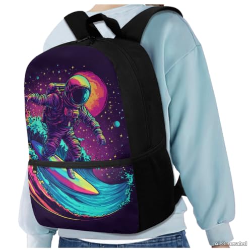 Astronaut Backpack for Boys Backpack with Lunch Box Water Bottle Holder and Pencil Case Pouch 4 in 1 Cute Backpacks for Boys Bookbag with Front Pocket Back to School Supplies - color: Astronaut