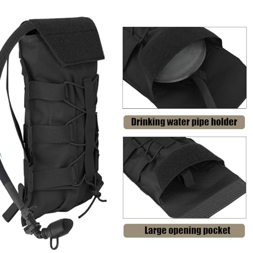 PETAC GEAR 1.5L / 3L Tactical Hydration Pack，Molle Carrier Pouch for 50 oz /100 oz Hydration Bladder Daypack Water Backpack. - color: BK, size: 1.5L bag only