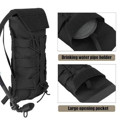 PETAC GEAR 1.5L / 3L Tactical Hydration Pack，Molle Carrier Pouch for 50 oz /100 oz Hydration Bladder Daypack Water Backpack. - color: BK, size: 1.5L bag only