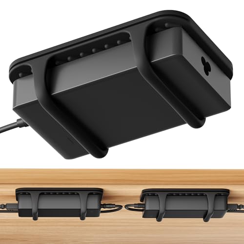 2 Pack Universal Silicone Laptop Charger Holder,Under Desk Power Brick Mount Organizer for Charging Brick & Cables,Flexible Non-Slip Power Bricks Mount,Secure Supply Holder for Laptop Charger,Black - color: Black*2