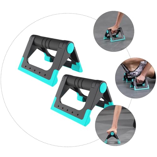 LALAFINA Push-up Rack and Push-up Bar Set, Indoor Fitness Equipment Non-slip Blue Handles, Upper Body Strength Training Tool for Home Gym and Apartment Workouts