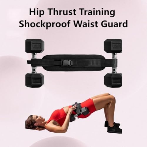 Exercise Hip Thrust Belt Workout Equipment Weighted Adjustable for Glute Strength Training, Use with Heavy Duty Kettlebells - color: black