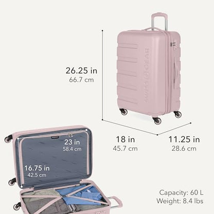 SwissGear 7366 Signature Hardside Expandable Luggage with Spinner Wheels, TSA Lock, Pink, Checked-Medium 23-Inch - color: Pink, size: Checked-Medium 23-Inch