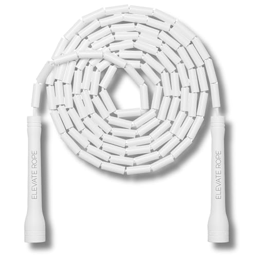 Pro-Grade Beaded Jump Rope for Beginners - color: White