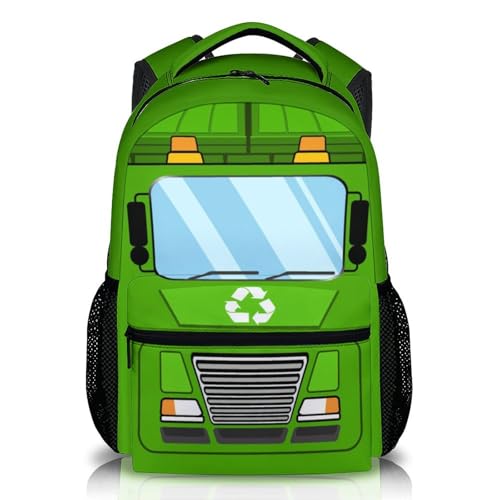 School Backpacks for Children, 17" Garbage Truck Backpack for Kids Boys, Lightweight Cartoon Garbage Truck Bookbag for Kindergarten Primary, Back to School Essentials Gifts - color: Color 14