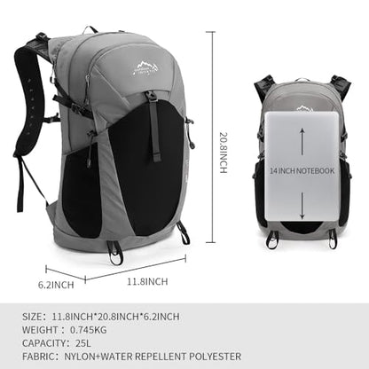 IX INOXTO Hiking Hydration Backpack with 2L/3L Water Bladder for Women and Men18L/25L Water Backpack for Hiking, Cycling, Climbing, Camping - style: Grey-3L Water Bladder