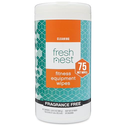 Fitness Equipment Wipes - Cleaning Wipes for Yoga Mats, Pilates Studios, Gyms, Peloton & Cycle Bikes, Spas - Fragrance-Free Wipes Surface Cleaning for Home, Office, Gym 75-Count - size: 75 Count (Pack of 1)