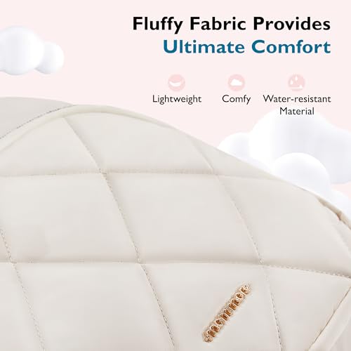 mommore Diaper Bag Backpack, Small Diaper Backpack for Travel, Drawstring Puffer Diaper Bag, Lightweight Quilted Baby Bag with Stroller Straps, Changing Pad - color: Drawstring-beige