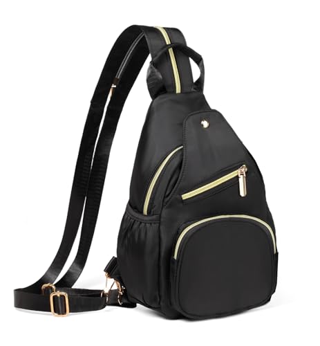 Xsecnua Small Crossbody Bag Convertible Mini Backpack for Women, Cross Body Sling Bag Sling Backpack for Travel Daypack - color: Z Black