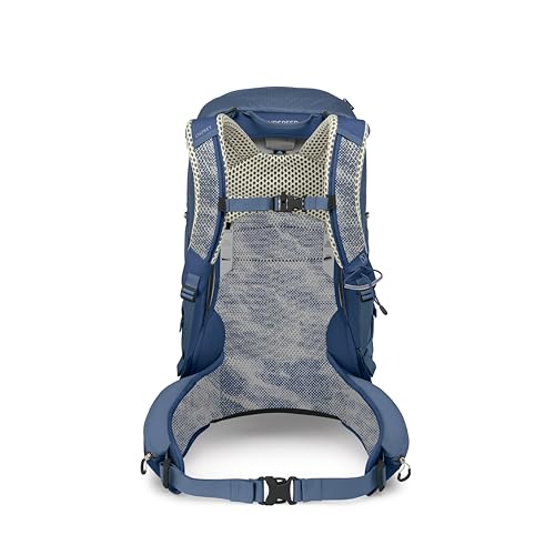 Osprey Stratos 34L Men's Hiking Backpack - Camping Bag with Waterproof Raincover, Bottle Pockets, & Gear Straps, Nirvana Blue - color: Nirvana Blue, style: 34l