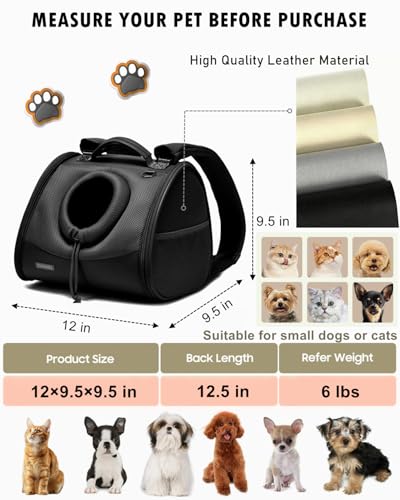 Small Dog Cat Chest Carrier Backpack,Adjustable Ventilated Front Facing Backpack Carrier for Small Dogs Cats Puppy,Airline Approved Lightweight Doggy Backpack for Travel Hiking Outdoor - color: Black